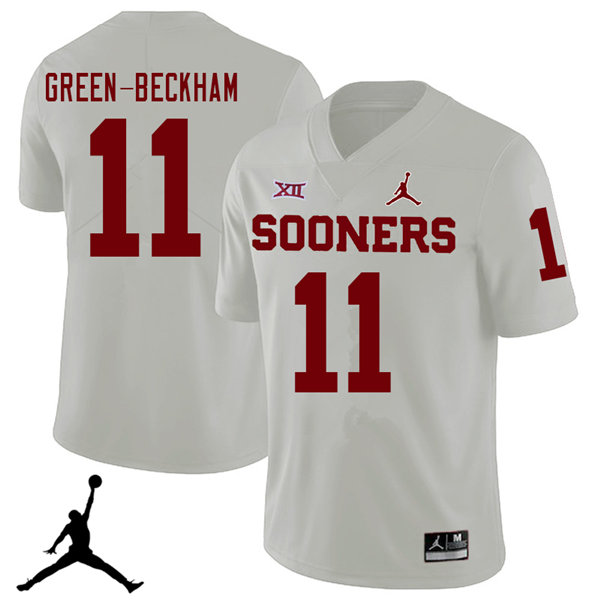 Jordan Brand Men #11 Dorial Green-Beckham Oklahoma Sooners 2018 College Football Jerseys Sale-White